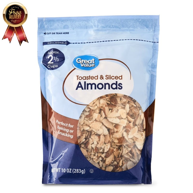 Great Value Toasted and Sliced Almonds, 10 oz