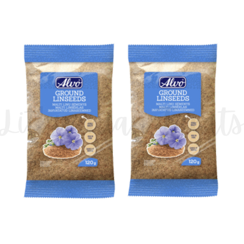 2 x Ground Golden FLAXSEED LINSEED ALVO 120g 4.23oz