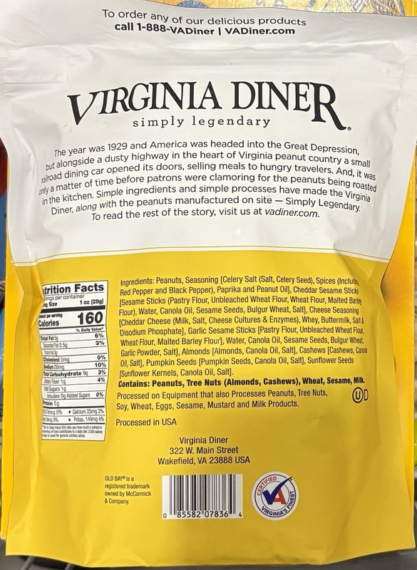 Virginia Diner Simply Legendary Old Bay Seasoned Snack Mix 25oz. Pack of 2 gallery