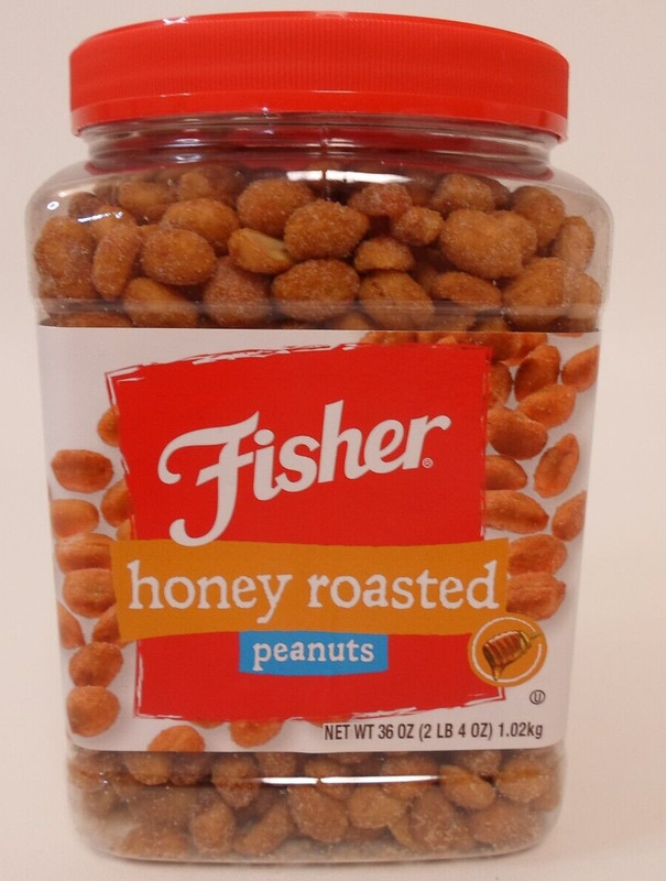 Fisher Honey Roasted Peanuts 36 Oz High Protien Nut Snack 2lb 4oz