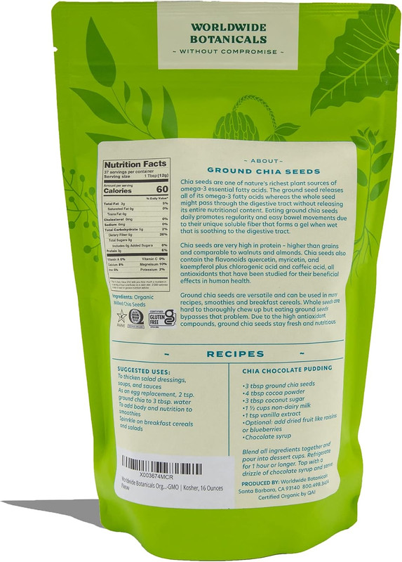 Organic Ground Chia Seeds, 1 Pound - Excellent Source of Fiber, Protein, and Ome gallery