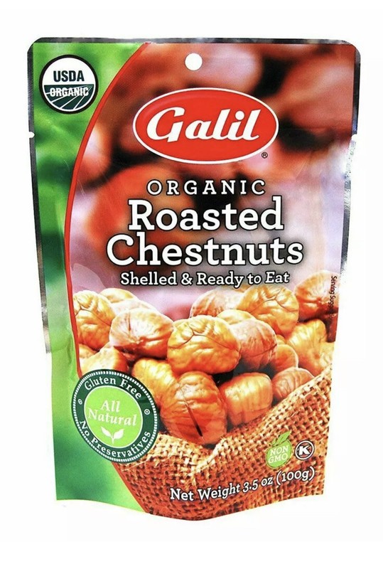 Galil Organic Roasted Chestnuts, 3.5 oz. Shelled & Ready To Eat FREE SHIPPING!!