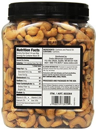 Cashews Unsalted Whole 2.5 Pound Jar Salt Free Roasted Snacking Baking Bulk gallery