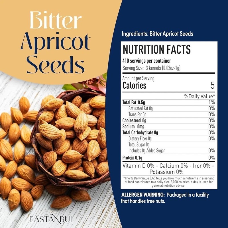 Organic Bitter Raw Apricot Kernel Premium Seeds 14oz Gluten Free Vegan USDA 1 lb gallery