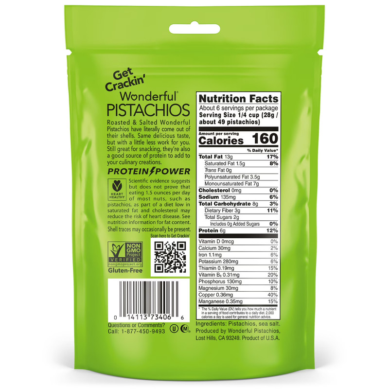 Wonderful Pistachios No-Shell Roasted and Salted Nuts 36 Ounce Resealable Bags gallery