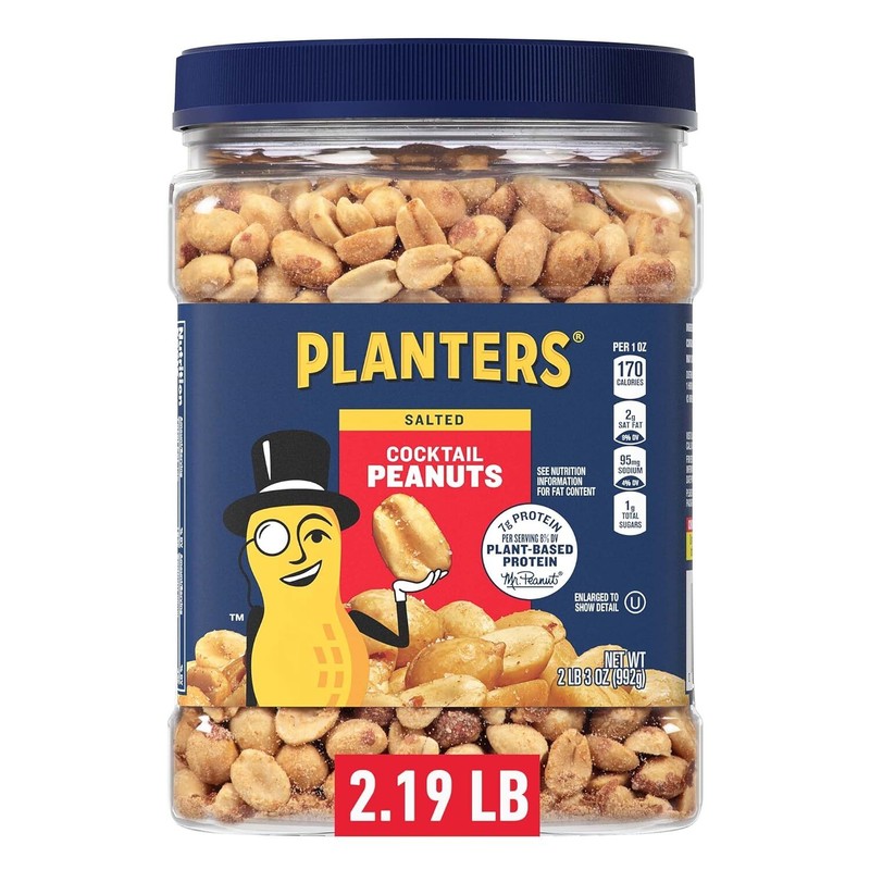 Salted Cocktail Peanuts, Party Snack, Plant-based Protein, After School