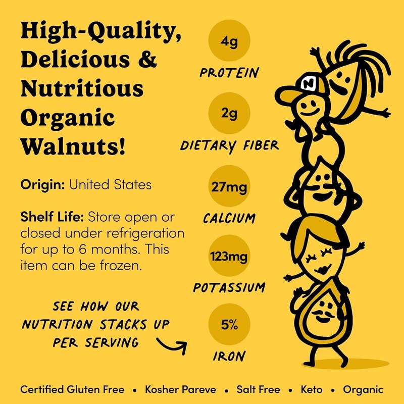 Organic Walnuts (Raw, No Shell), 2 lb Bag, Healthy Snack, Vegan, Gluten-Free, Ko gallery