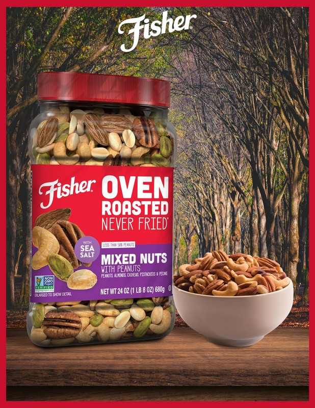 Chef'S Naturals Fisher Oven Roasted Never Fried Mixed Nuts Peanuts 24 Ounces gallery