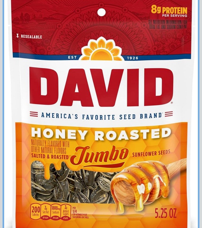 DAVID Roasted and Salted Jumbo Sunflower Seeds, Honey Roasted Flavor, 5.25oz