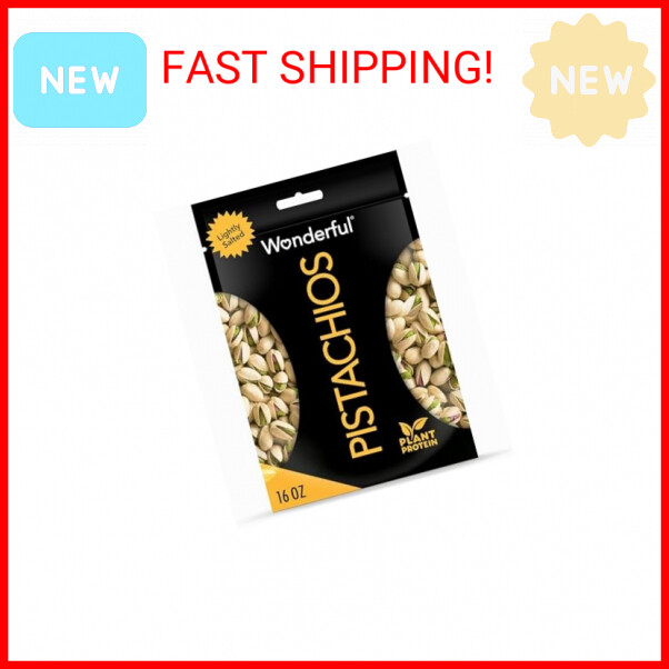 Wonderful Pistachios In Shell, Lightly Salted Nuts, 16 Ounce Resealable Bag, Pro