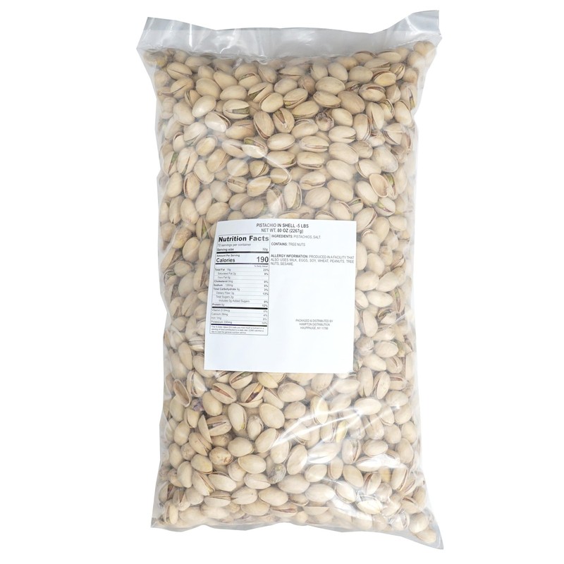 Pistachios In Shell, 5 Pound Bag, Roasted & Salted Nuts, 80 Ounce Bulk Bag gallery