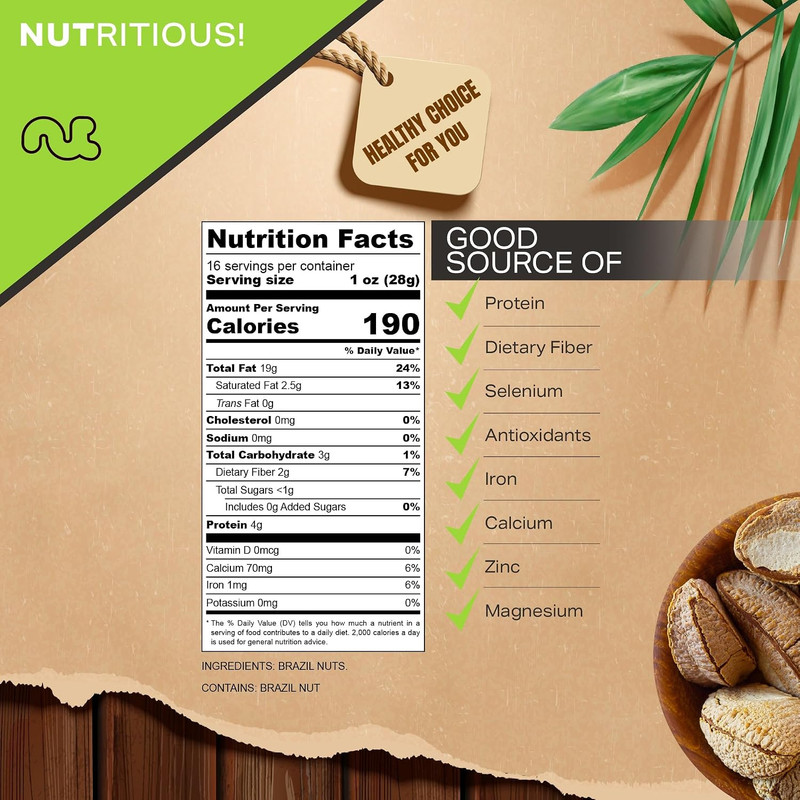 - Raw Brazil Nuts in Shell - Whole, (16Oz - 1 LB) Packed Fresh in Resealable Bag gallery