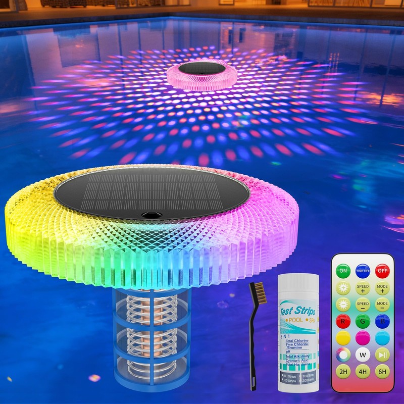 Solar Pool Ionizer Floating Lights Copper Ionizer with LED Solar Powered Outd...