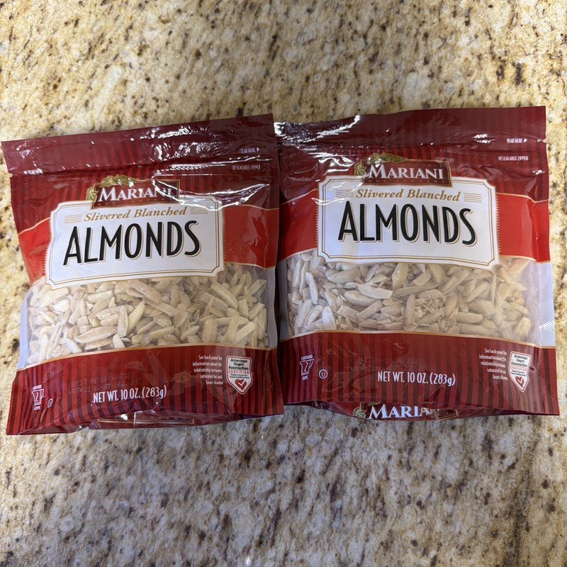 Mariani Slivered Blanched Almonds. 10 Oz. 10 Servings. 2 Packs.