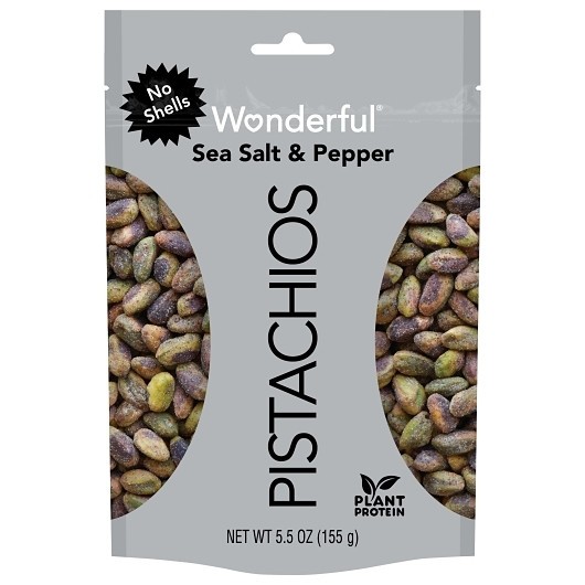 Wonderful Pistachios No Shell Sea Salt & Pepper Pistachios, 5.5oz 10 Per Case