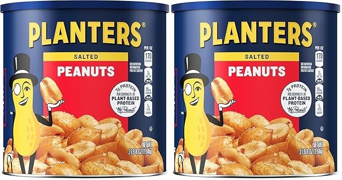 Salted Peanuts 56 oz Canister Pack of 2 Roasted Snack Kosher Protein gallery