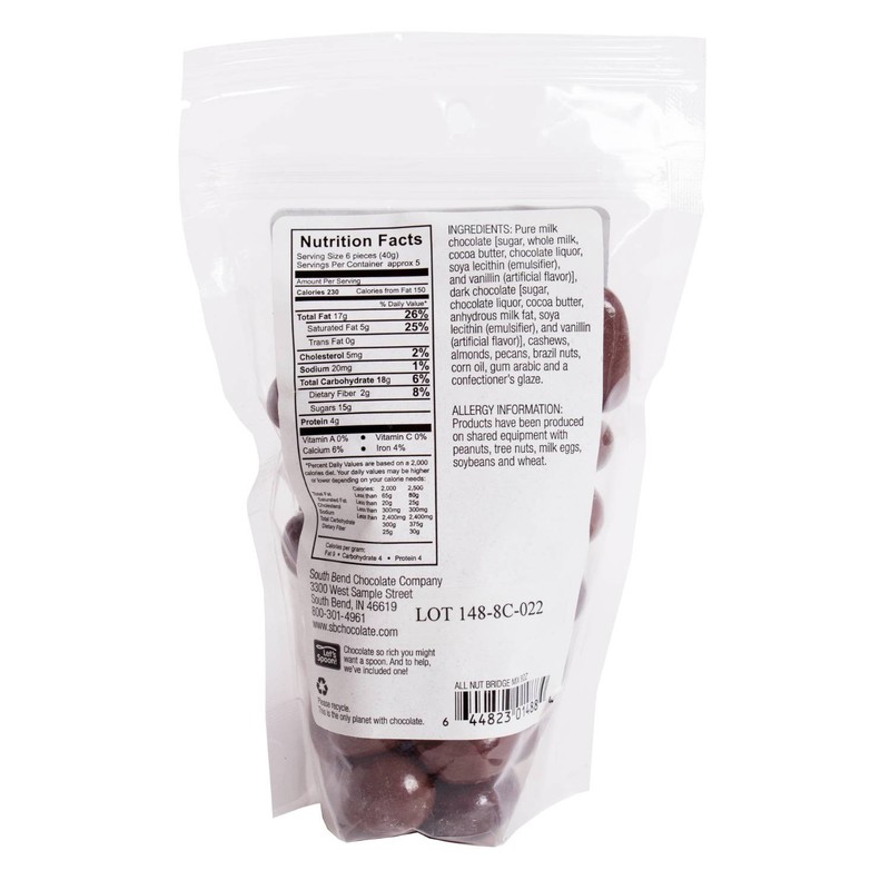 Lehman's Chocolate Covered Nuts Bridge Mix, 8 oz Resealable Bag gallery