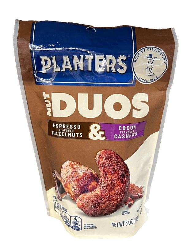Planters Nut Duos Expresso Flavored Hazelnuts & Cocoa Flavored Cashews 5 oz