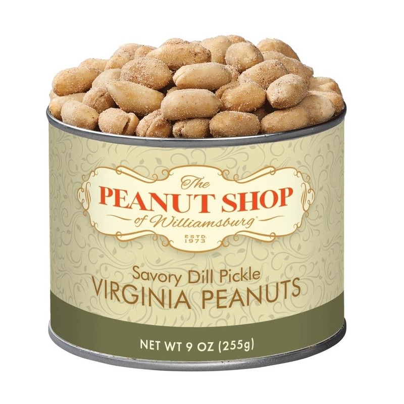 The Peanut Shop of Williamsburg Savory Dill Pickle Nuts, 10.5-Ounce Tin