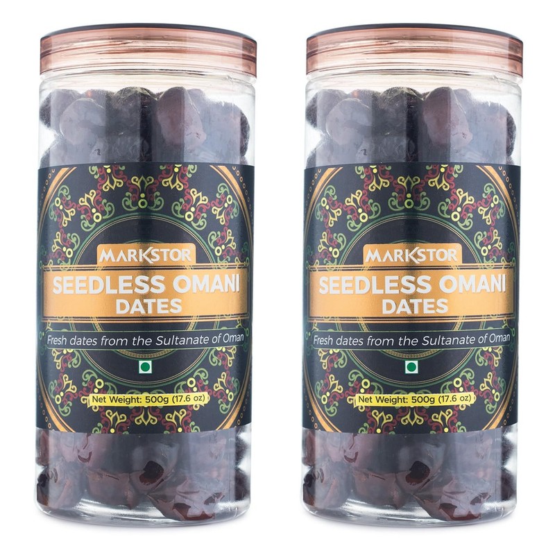 Markstor Omani Seedless Dates 1kg | Premium Khajoor | No Sugar | Dry Fruits