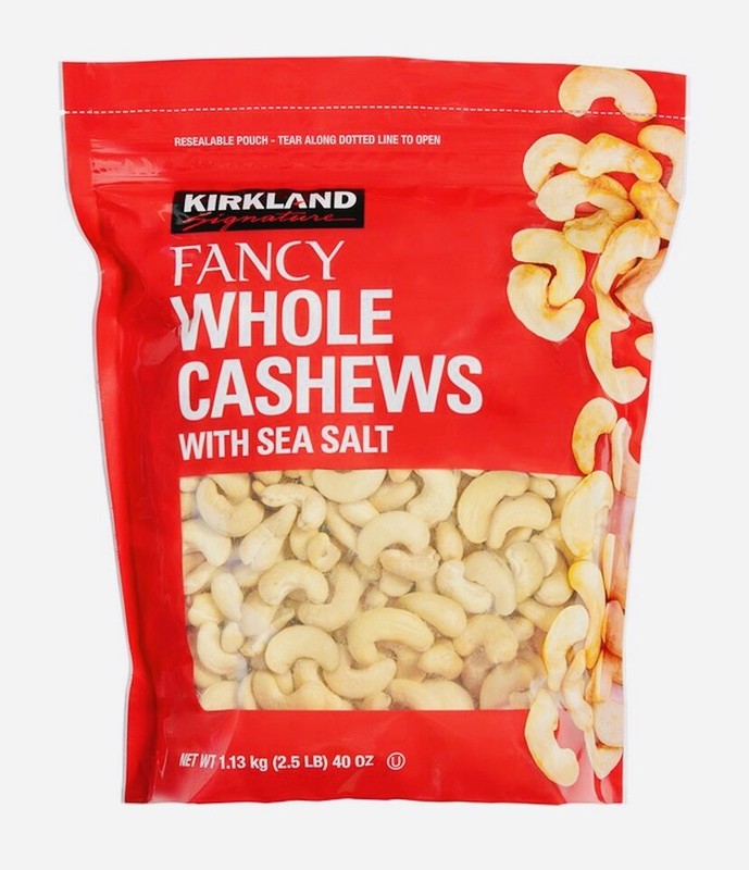 Kirkland Signature Whole Fancy Salted Cashews 2.5 lbs Resealable Bag