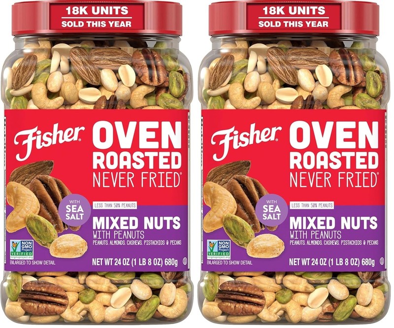 Fisher Mixed Nuts: Peanuts, Almonds, Cashews - Trail Mix Duo gallery