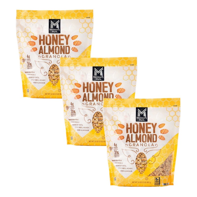Member's Mark Honey Almond Granola, 32 oz. - 3 PACK