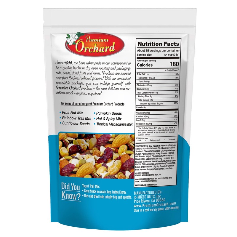 Trail Mix Seeds Yogurt Fruit Nuts Healthy Snack Bulk Blend 20z gallery