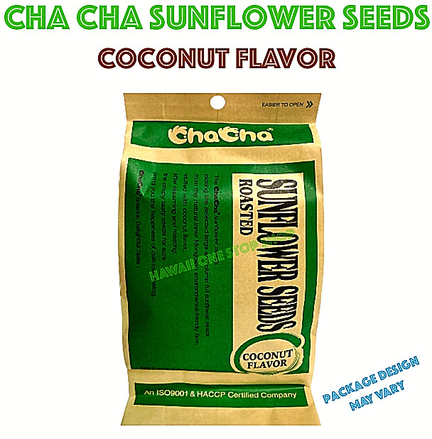 Cha Cha ROASTED SUNFLOWER SEEDS Coconut Flavor 8.82 oz/250g Asian Snack Hawaii