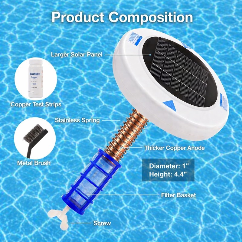 Solar Pool Ionizer for Inground & Above Ground Pools, Up to 45,000 Gallons, F... gallery