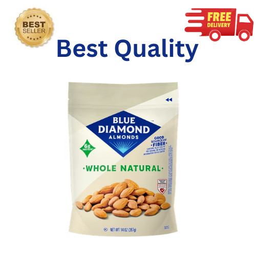 Blue Diamond Whole Natural Raw Almonds 14 oz Kosher Resealable Bag