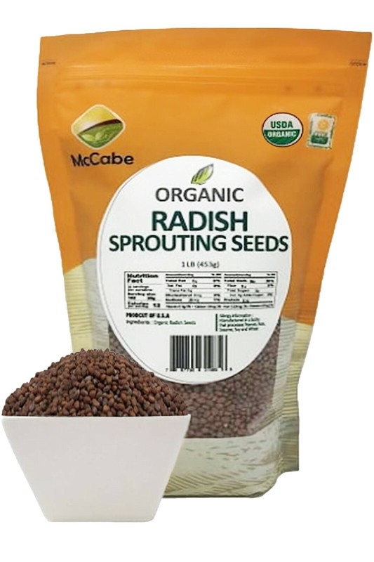 McCabe Organic Radish Sprouting Seeds, 1-pound, USDA Organic Certified