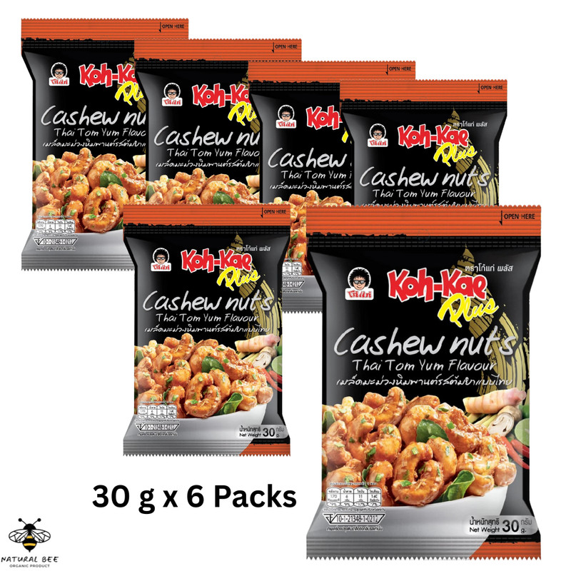 KOH KAE PLUS CASHEW NUTS Thai Tom Yum Flavor Spicy & Zesty Thai Snack 30 g. X6