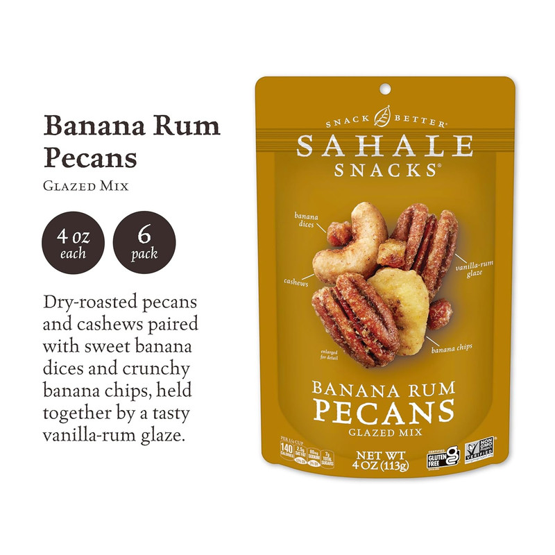 Sahale Snacks Glazed Mix, Banana Rum Pecans, 24 Ounce gallery