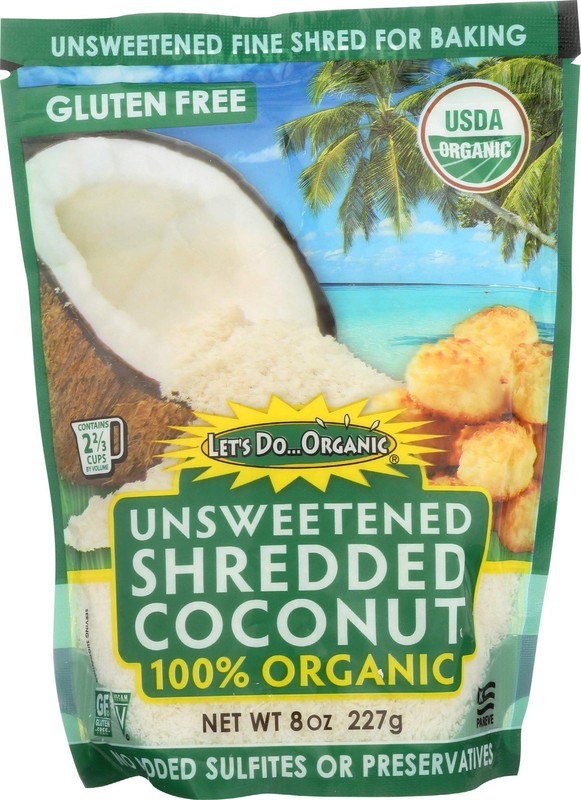 (Pack of 12) Lets Do Organic Unsweetened Organic Coconut Shreds Flake 8 Oz