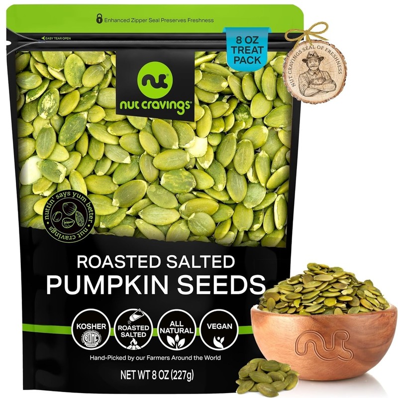 Roasted & Salted Pumpkin Seeds, Pepitas, No Shell 8oz – 1 Pack Packed Fresh i…
