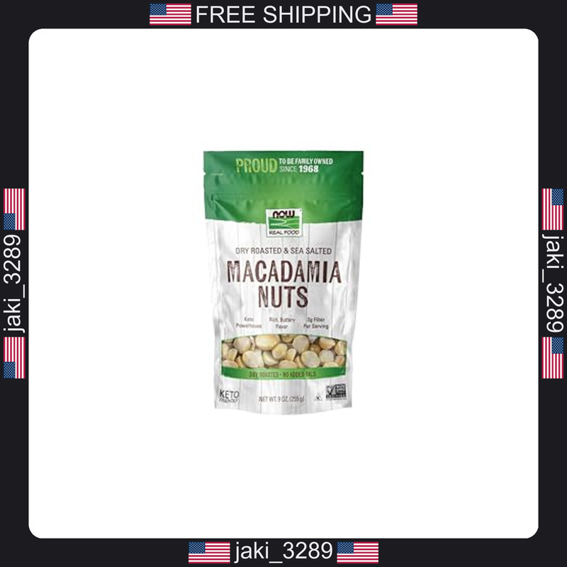 NOW Foods, Macadamia Nuts, Dry Roasted with Sea Salt, Source of Fiber,