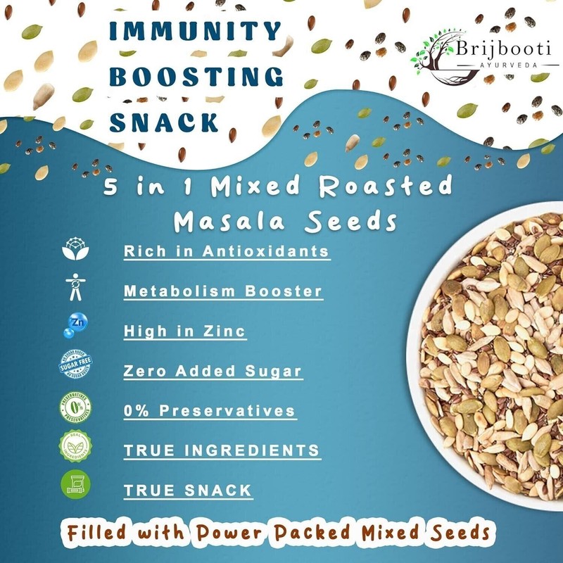 Roasted Spicy Mix Seeds 250GM Sunflower -–Watermelon -–Flax –Pumpkin –-Chia Seed gallery
