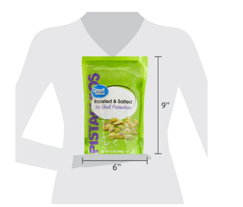Great Value Roasted & Salted, No Shell Pistachios, 12 oz Resealable Bag gallery