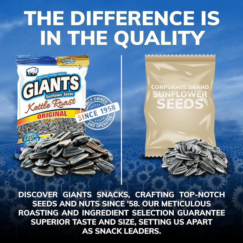 GIANTS Kettle Roast Sweet & Salty Sunflower Seeds - Sunflower Seeds Bulk, Sunflo gallery