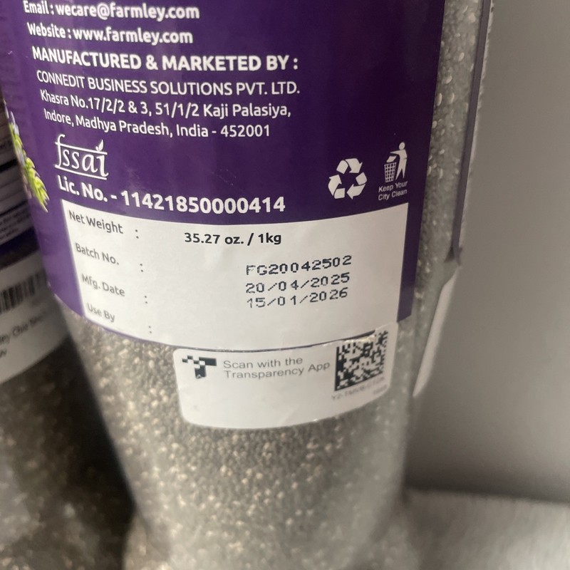 Farmley Chia Seeds-2 units-Over 4 pounds of Chia Seeds-Omega 3-Vegan-Exp 1-15-26 gallery