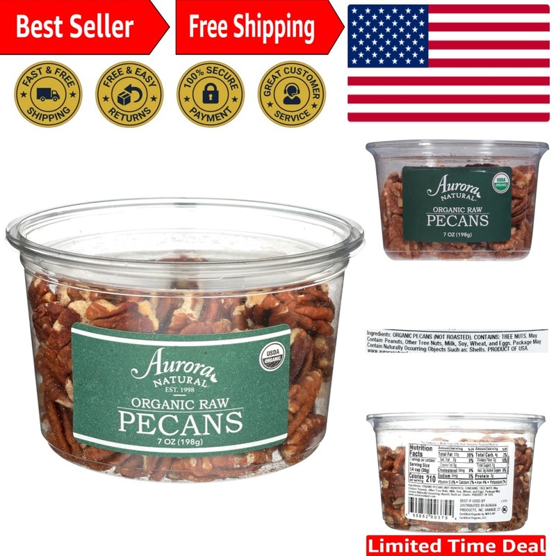 Organic Pecan Halves, 7 oz – Healthy Snack Choice for Every Occasion