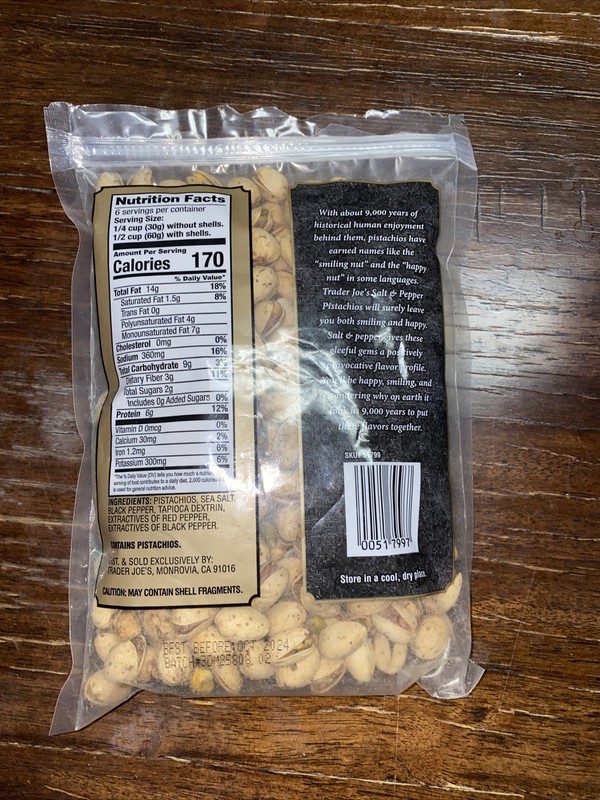 Trader Joe's Salt and Pepper Pistachios 13 oz gallery