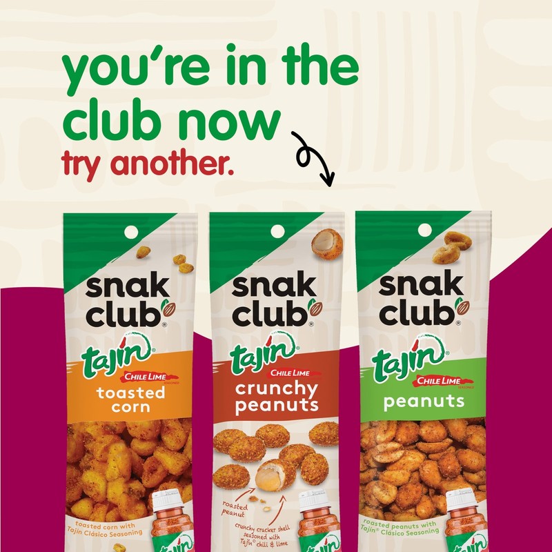 Snak Club Tajin Crunchy Peanuts, Nuts with Chili and Lime Seasoning, Mild, 1.... gallery