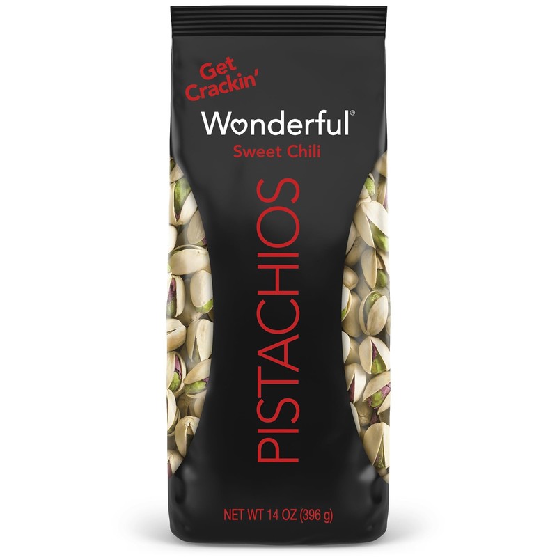 Sweet Chili Pistachios In Shell 14 oz Protein Snack Gluten Free Nuts