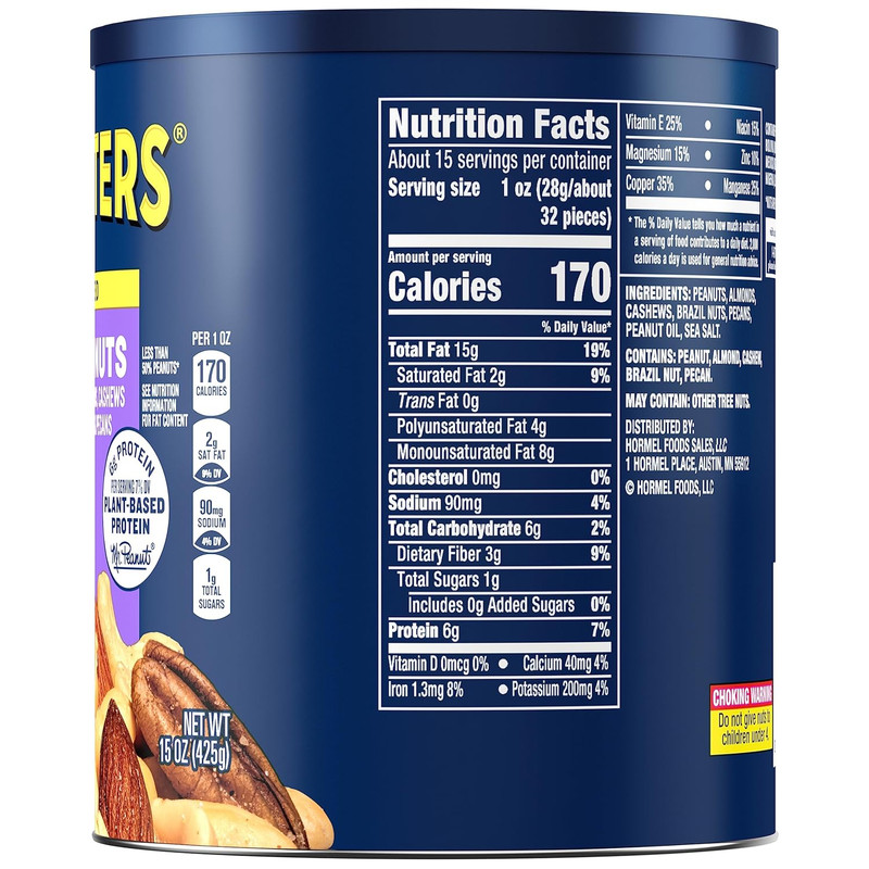 Planters Mixed Nuts, Less Than 50% Peanuts, 15 oz Canister, Assorted Variety gallery