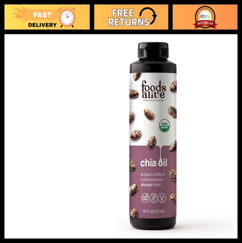 Organic Chia Oil 16 oz – Cold-Pressed, Nutrient-Rich, Vegan Superfood Oil
