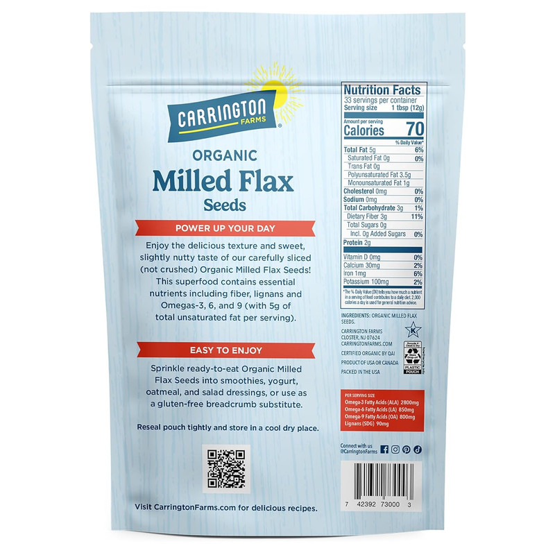 Organic Milled Flax Seed, Gluten Free, USDA Organic, 14 Ounce gallery