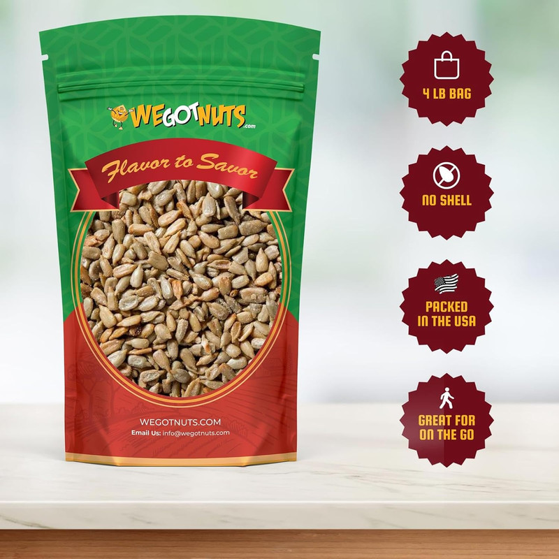 We Got Nuts Sunflower Seeds Roasted & Unsalted (No Shell) 4 LB gallery
