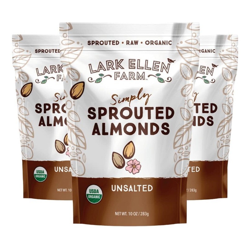 Organic Sprouted Almonds Pack of 3 10 Ounce Gluten Free Keto Vegan Snacks